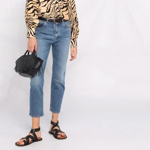 Dorothee Schumacher Slim Straight Cropped Medium Wash Jeans Size 1 XS - Picture 1 of 10